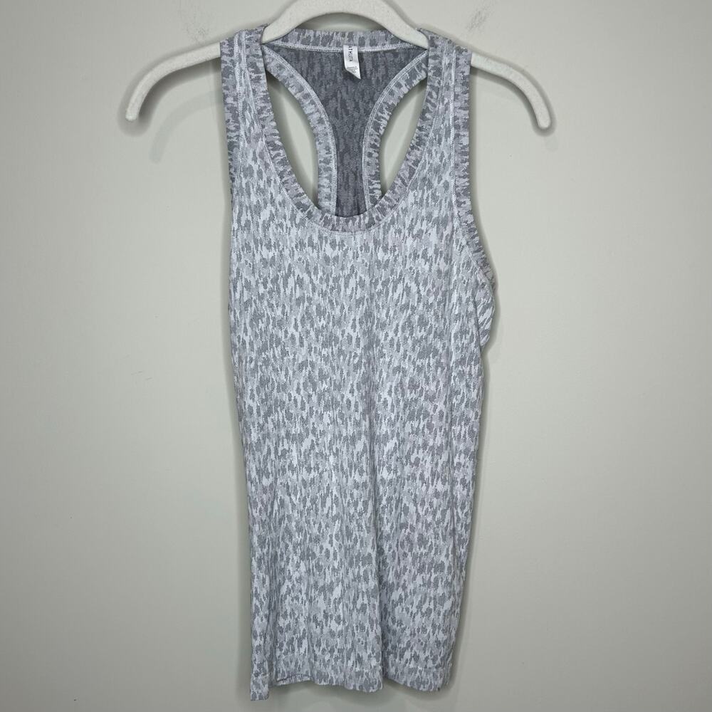 Athleta Momentum Printed Tank Size S Gray Leopard Print